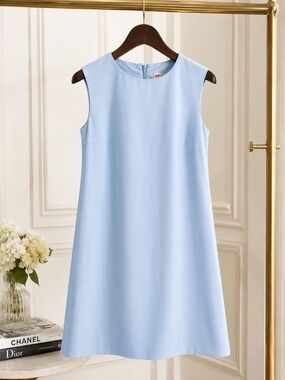 Maison Common Light Blue Sleeveless Shift Dress